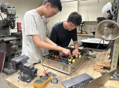Wiring a robot in the workshop