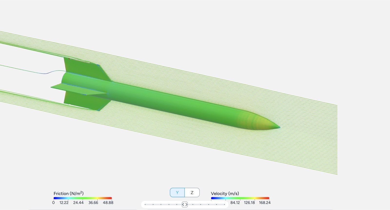 Rocket airflow simulation